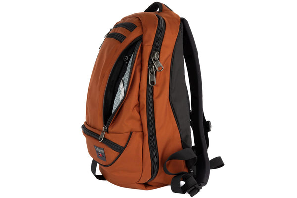 Side profile of Synik 22 in Burnt Orange Ballistic with NW Sky Halcyon interior